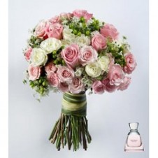 2 Dozen Pink & White Roses wih Fillers in a Buoquet